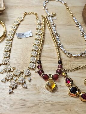 Lots Monet Vintage Gold with Clear Crystals & Gem Accents. Prestige Condition.